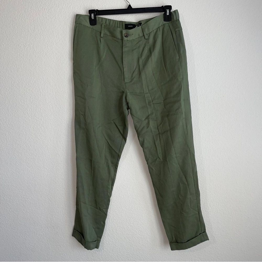 Vince Solid Cuffed Regular Fit Pants in Yucca Pine, NWT, Size 34 - Picture 4 of 7